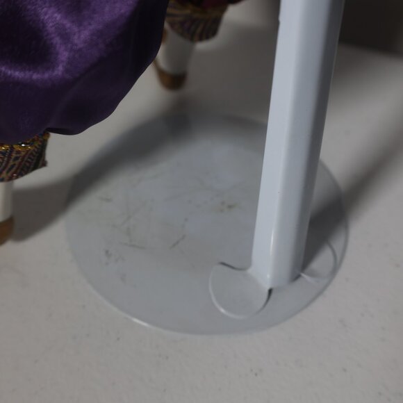 San Francisco Music Box 24" Harlequin Jester Porcelain Doll New Orleans Purple - Picture 7 of 10